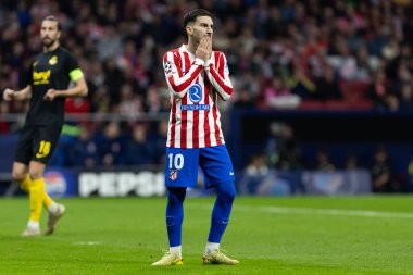 Madrid, İspanya - 4 Kasım 2025: Atletico Madrid ile Union SG arasında oynanan UEFA Şampiyonlar Ligi maçı. Maç boyunca Atletico Madrid 'li oyuncular.