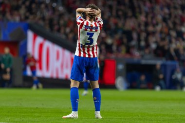 Madrid, İspanya - 4 Kasım 2025: Atletico Madrid ile Union SG arasında oynanan UEFA Şampiyonlar Ligi maçı. Maç boyunca Atletico Madrid 'li oyuncular.