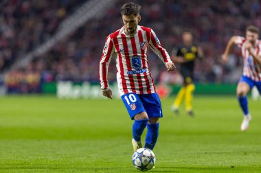 Madrid, İspanya - 4 Kasım 2025: Atletico Madrid ile Union SG arasında oynanan UEFA Şampiyonlar Ligi maçı. Maç boyunca Atletico Madrid 'li oyuncular.