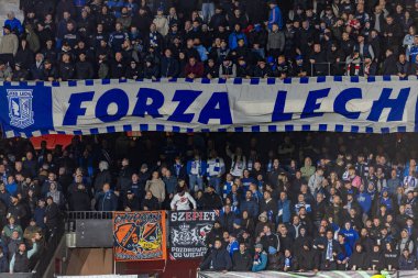 Madrid, İspanya - 6 Kasım 2025: UEFA Konferans Ligi maçı Madrid 'de Rayo Vallecano ve Lich Poznan arasında oynandı. Maç sırasında Lich oyuncuları. Konferans Birliği.