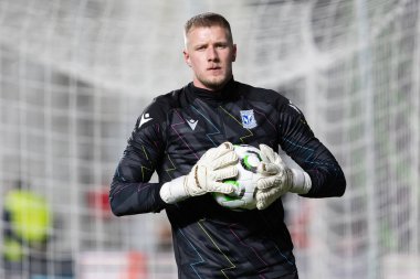 Madrid, İspanya - 6 Kasım 2025: UEFA Konferans Ligi maçı Madrid 'de Rayo Vallecano ve Lich Poznan arasında oynandı. Maç sırasında Lich oyuncuları. Konferans Birliği.