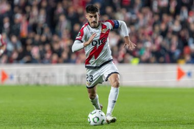 Madrid, İspanya - 6 Kasım 2025: UEFA Konferans Ligi eleme maçı Madrid 'de Rayo Vallecano ve Lich Poznan arasında oynandı. Rayo Vallecano oyuncuları. Konferans Birliği