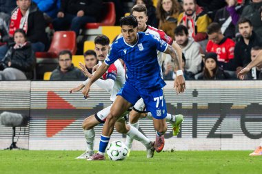 Madrid, İspanya - 6 Kasım 2025: UEFA Konferans Ligi maçı Madrid 'de Rayo Vallecano ve Lich Poznan arasında oynandı. Maç sırasında Lich oyuncuları. Konferans Birliği.