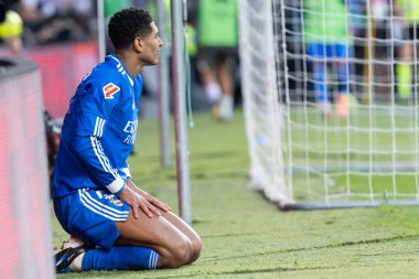 Madrid, İspanya - 9 Kasım 2025: Rayo Vallecano ile Real Madrid arasındaki lig maçı Vallecas 'ta oynandı. Maç sırasında Real Madrid oyuncuları. EA Spor Ligi. Profesyonel futbol..