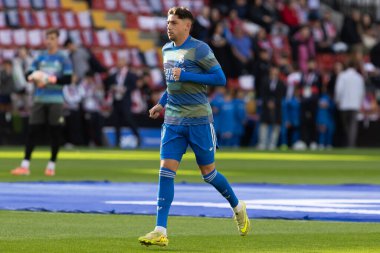 Madrid, İspanya - 9 Kasım 2025: Rayo Vallecano ile Real Madrid arasındaki lig maçı Vallecas 'ta oynandı. Maç sırasında Real Madrid oyuncuları. EA Spor Ligi. Profesyonel futbol..