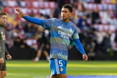 Madrid, İspanya - 9 Kasım 2025: Rayo Vallecano ile Real Madrid arasındaki lig maçı Vallecas 'ta oynandı. Maç sırasında Real Madrid oyuncuları. EA Spor Ligi. Profesyonel futbol..