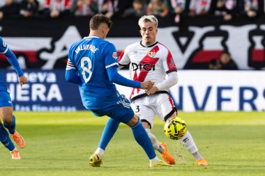 Madrid, İspanya - 9 Kasım 2025: Rayo Vallecano ile Real Madrid arasındaki lig maçı Vallecas 'ta oynandı. Maç sırasında Real Madrid oyuncuları. EA Spor Ligi. Profesyonel futbol..