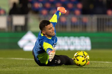 Madrid, İspanya - 23 Kasım 2025: Getafe CF ve Atltico de Madrid arasında oynanan lig maçı. Futbolcular. EA Spor Ligi. İspanya Ligi. Toplu futbolcular..