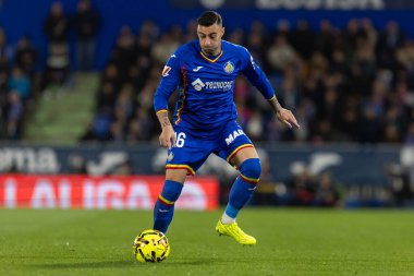Madrid, İspanya - 23 Kasım 2025: Getafe CF ve Atltico de Madrid arasında oynanan lig maçı. Futbolcular. EA Spor Ligi. İspanya Ligi. Toplu futbolcular..