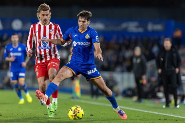 Madrid, İspanya - 23 Kasım 2025: Getafe CF ve Atltico de Madrid arasında oynanan lig maçı. Futbolcular. EA Spor Ligi. İspanya Ligi. Toplu futbolcular..