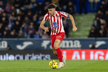 Madrid, İspanya - 23 Kasım 2025: Getafe CF ve Atltico de Madrid arasında oynanan lig maçı. Futbolcular. EA Spor Ligi. İspanya Ligi. Toplu futbolcular..