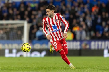 Madrid, İspanya - 23 Kasım 2025: Getafe CF ve Atltico de Madrid arasında oynanan lig maçı. Futbolcular. EA Spor Ligi. İspanya Ligi. Toplu futbolcular..