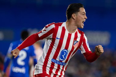 Madrid, İspanya - 23 Kasım 2025: Getafe CF ve Atltico de Madrid arasında oynanan lig maçı. Futbolcular. EA Spor Ligi. İspanya Ligi. Toplu futbolcular..