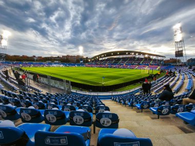 Madrid, İspanya - 23 Kasım 2025: Getafe CF ve Atltico de Madrid arasında oynanan lig maçı. Futbolcular. EA Spor Ligi. İspanya Ligi. Toplu futbolcular..