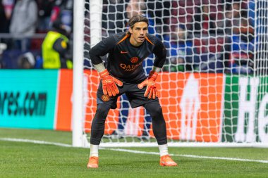 Madrid, İspanya - 26 Kasım 2025: Atletico Madrid ile Inter Milan arasında oynanan Şampiyonlar Ligi maçı. Maç sırasında Inter Milan oyuncuları. Seri A