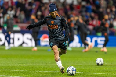 Madrid, İspanya - 26 Kasım 2025: Atletico Madrid ile Inter Milan arasında oynanan Şampiyonlar Ligi maçı. Maç sırasında Inter Milan oyuncuları. Seri A