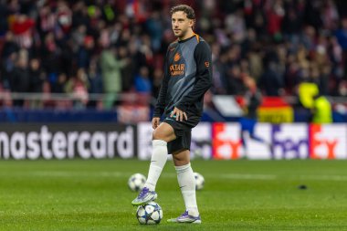 Madrid, İspanya - 26 Kasım 2025: Atletico Madrid ile Inter Milan arasında oynanan Şampiyonlar Ligi maçı. Maç sırasında Inter Milan oyuncuları. Seri A