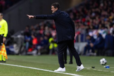 Madrid, İspanya - 26 Kasım 2025: Atletico Madrid ile Inter Milan arasında oynanan Şampiyonlar Ligi maçı. Maç sırasında Inter Milan oyuncuları. Seri A