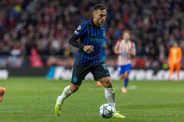 Madrid, İspanya - 26 Kasım 2025: Atletico Madrid ile Inter Milan arasında oynanan Şampiyonlar Ligi maçı. Maç sırasında Inter Milan oyuncuları. Seri A