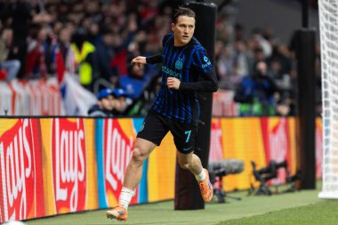 Madrid, İspanya - 26 Kasım 2025: Atletico Madrid ile Inter Milan arasında oynanan Şampiyonlar Ligi maçı. Maç sırasında Inter Milan oyuncuları. Seri A