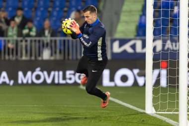 Madrid, İspanya - 28 Kasım 2025: Getafe CF ile Elche CF arasındaki lig maçı Getafe 'de oynandı. Maç sırasında Elche CF oyuncuları. EA Spor Ligi 2025.