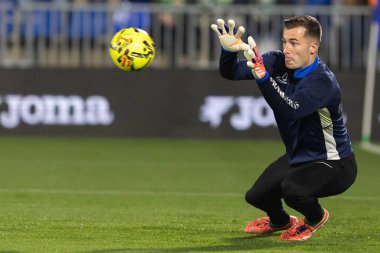 Madrid, Spain - November 28, 2025: League match between Getafe CF and Elche CF played in Getafe. Elche CF players during the match. EA SPORTS League 2025.