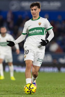 Madrid, Spain - November 28, 2025: League match between Getafe CF and Elche CF played in Getafe. Elche CF players during the match. EA SPORTS League 2025.