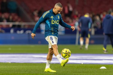 Madrid, Spain - November 29, 2025: League match between Atletico Madrid and Real Oviedo played in Madrid. Santi Cazorla during the match. EA SPORTS League 2025.
