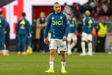 Madrid, Spain - November 29, 2025: League match between Atletico Madrid and Real Oviedo played in Madrid. Santi Cazorla during the match. EA SPORTS League 2025.