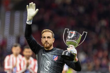 Madrid, Spain - November 29, 2025: League match between Atletico Madrid and Real Oviedo played in Madrid. Oblak and Koke are honored. Zamora Trophy. EA SPORTS League 2025.