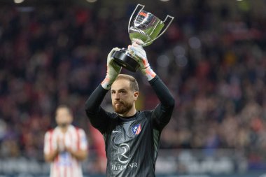 Madrid, Spain - November 29, 2025: League match between Atletico Madrid and Real Oviedo played in Madrid. Oblak and Koke are honored. Zamora Trophy. EA SPORTS League 2025.