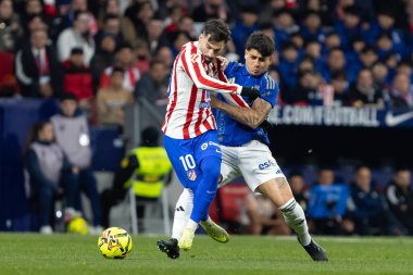 Madrid, Spain - November 29, 2025: League match between Atletico Madrid and Real Oviedo played in Madrid. Oviedo players during the match. EA SPORTS League 2025.