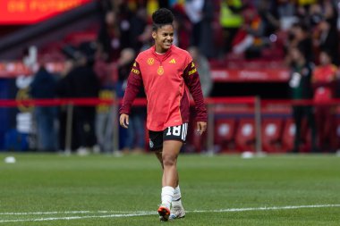 Madrid, İspanya - 2 Aralık 2025: Christian Wuck ve Elisa Senss Madrid 'de düzenlenen Kadın Milletler Ligi finali öncesinde basın toplantısı ve eğitim oturumunda.