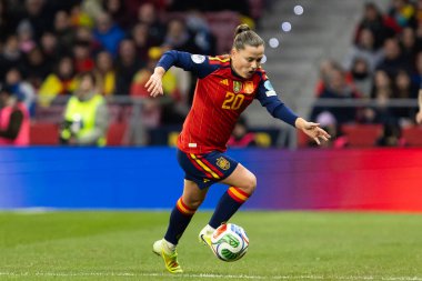 Madrid, İspanya - 2 Aralık 2025: İspanya ile Almanya arasındaki Kadınlar Milletler Ligi Finali, Madrid 'de oynandı. Maç boyunca İspanyol milli takımının oyuncuları.