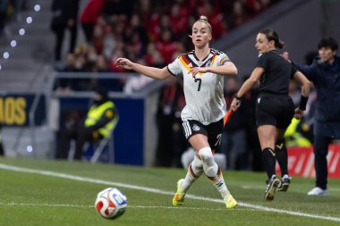 Madrid, İspanya - 2 Aralık 2025: İspanya ile Almanya arasındaki Kadınlar Milletler Ligi Finali, Madrid 'de oynandı. Maç boyunca Alman milli takımının oyuncuları.