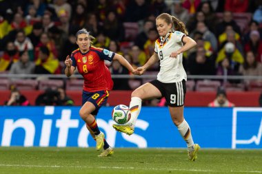 Madrid, İspanya - 2 Aralık 2025: İspanya ile Almanya arasındaki Kadınlar Milletler Ligi Finali, Madrid 'de oynandı. Maç boyunca Alman milli takımının oyuncuları.