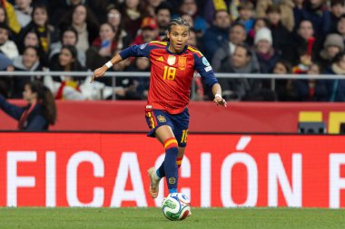 Madrid, İspanya - 2 Aralık 2025: İspanya ile Almanya arasındaki Kadınlar Milletler Ligi Finali, Madrid 'de oynandı. Maç boyunca İspanyol milli takımının oyuncuları.