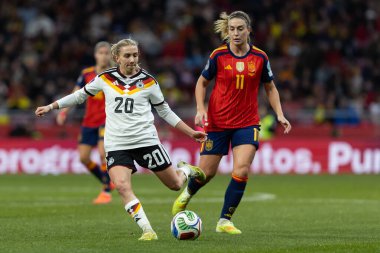 Madrid, İspanya - 2 Aralık 2025: İspanya ile Almanya arasındaki Kadınlar Milletler Ligi Finali, Madrid 'de oynandı. Maç boyunca Alman milli takımının oyuncuları.