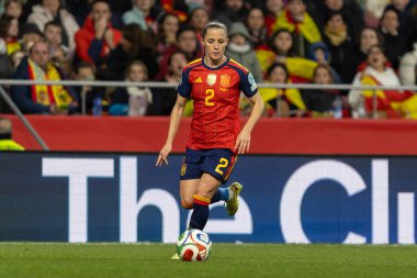 Madrid, İspanya - 2 Aralık 2025: İspanya ile Almanya arasındaki Kadınlar Milletler Ligi Finali, Madrid 'de oynandı. Maç boyunca İspanyol milli takımının oyuncuları.