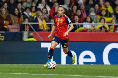 Madrid, İspanya - 2 Aralık 2025: İspanya ile Almanya arasındaki Kadınlar Milletler Ligi Finali, Madrid 'de oynandı. Maç boyunca İspanyol milli takımının oyuncuları.