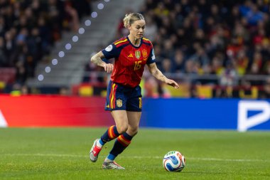 Madrid, İspanya - 2 Aralık 2025: İspanya ile Almanya arasındaki Kadınlar Milletler Ligi Finali, Madrid 'de oynandı. Maç boyunca İspanyol milli takımının oyuncuları.