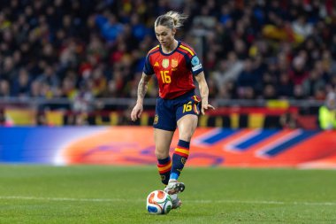 Madrid, İspanya - 2 Aralık 2025: İspanya ile Almanya arasındaki Kadınlar Milletler Ligi Finali, Madrid 'de oynandı. Maç boyunca İspanyol milli takımının oyuncuları.