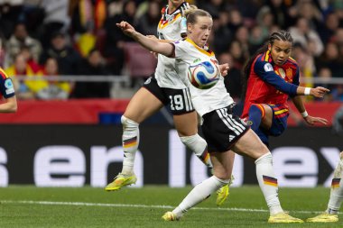 Madrid, İspanya - 2 Aralık 2025: İspanya ile Almanya arasındaki Kadınlar Milletler Ligi Finali, Madrid 'de oynandı. Maç boyunca Alman milli takımının oyuncuları.