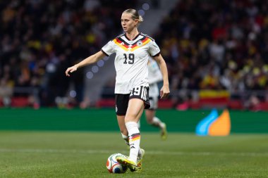 Madrid, İspanya - 2 Aralık 2025: İspanya ile Almanya arasındaki Kadınlar Milletler Ligi Finali, Madrid 'de oynandı. Maç boyunca Alman milli takımının oyuncuları.