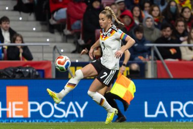 Madrid, İspanya - 2 Aralık 2025: İspanya ile Almanya arasındaki Kadınlar Milletler Ligi Finali, Madrid 'de oynandı. Maç boyunca Alman milli takımının oyuncuları.