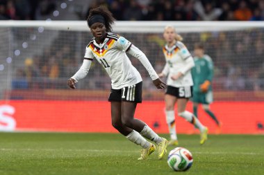 Madrid, İspanya - 2 Aralık 2025: İspanya ile Almanya arasındaki Kadınlar Milletler Ligi Finali, Madrid 'de oynandı. Maç boyunca Alman milli takımının oyuncuları.