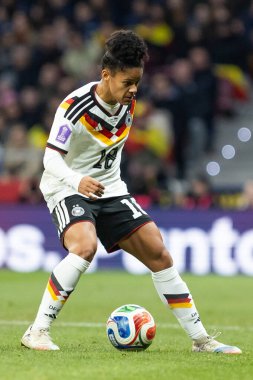 Madrid, İspanya - 2 Aralık 2025: İspanya ile Almanya arasındaki Kadınlar Milletler Ligi Finali, Madrid 'de oynandı. Maç boyunca Alman milli takımının oyuncuları.