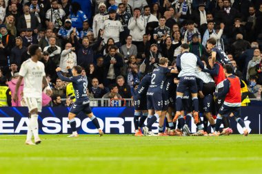 Madrid, İspanya - 7 Aralık 2025: Real Madrid ile Celta Vigo arasındaki La Liga maçı Madrid 'deki Bernabu Stadyumu' nda oynandı. Celta Vigo oyuncuları. Profesyonel lig. EA Spor