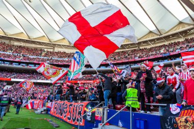 Madrid, İspanya - 13 Aralık 2025: Madrid 'de Atletico Madrid ile Valencia CF arasında oynanan lig maçı. Maç sırasında Atletico Madrid oyuncuları. EA Spor Ligi.