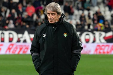 Madrid, İspanya - 15 Aralık 2025: Rayo Vallecano ile Real Betis Balompie arasındaki lig maçı Vallecas 'ta oynandı. Maç sırasında Betis oyuncuları. EA Spor Ligi 2025.